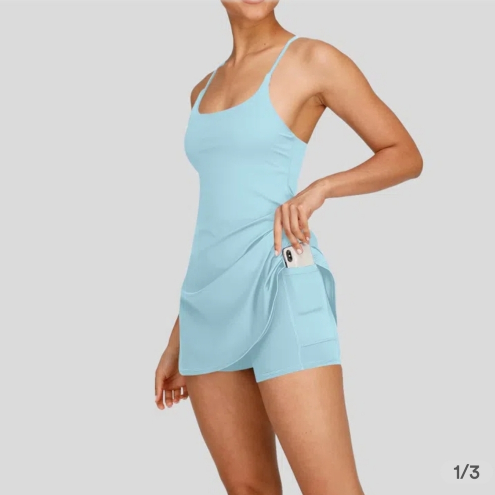 NWT Everyday Softlyzero™ Backless 2-in-1 Flare Workout Dress-Wannabe-Easy Peezy